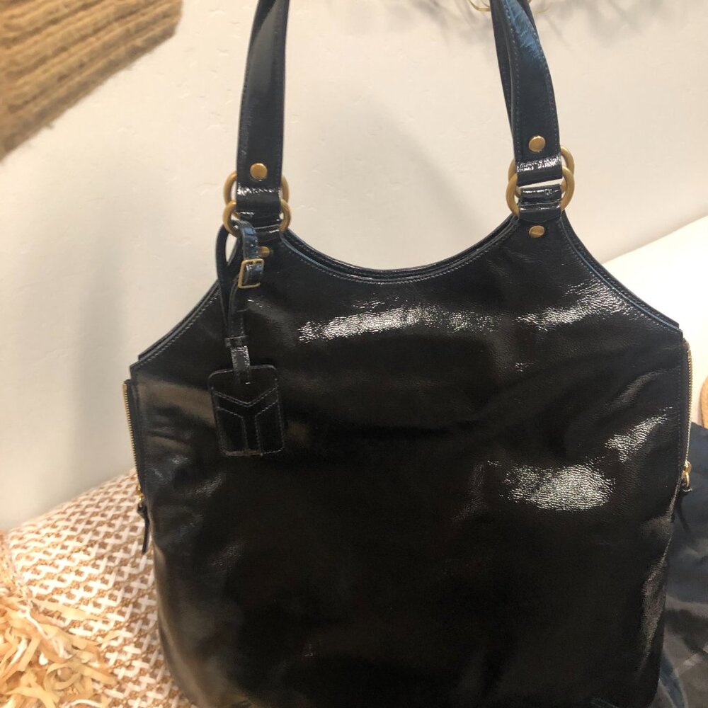YSL-Yves SAINT LAURENT Rive Gauche Patent Leather Shoulder Bag